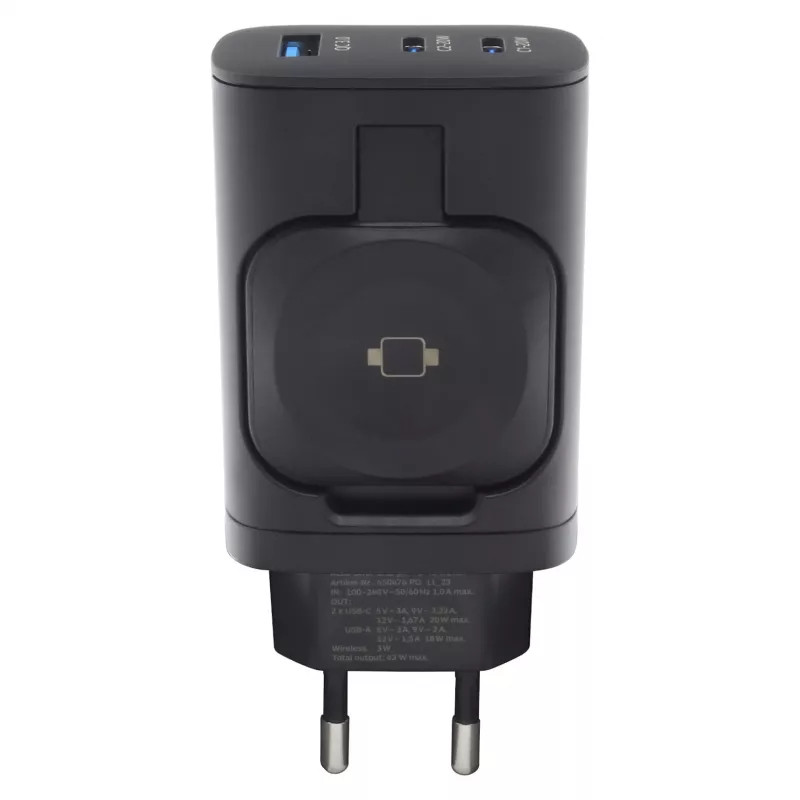 Cargador móvil RealPower 450476 batería portátil, smartwatch, tablet negro AC carga inalámbrica carga rápida interior
