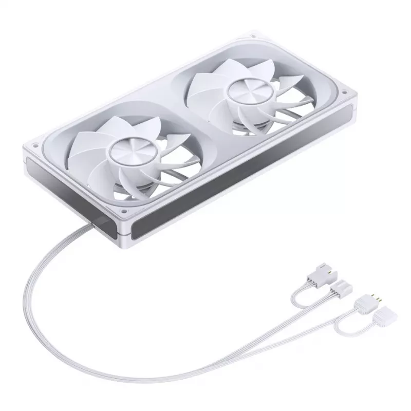 Ventilador Jonsbo ZA-240 ARGB Infinity Mirror de 240 mm blanco, dos ventiladores de 120 mm, soporte PWM