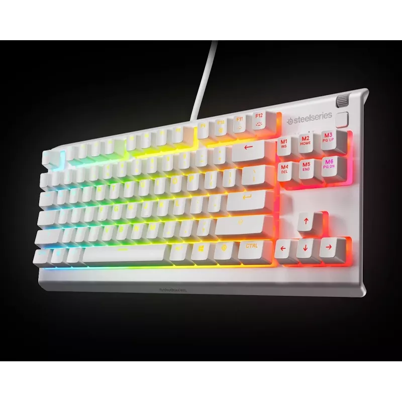 Teclado SteelSeries Apex 3 TKL US, blanco