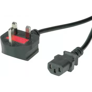 VALUE - Cable de alimentación - BS 1363 (M) en ángulo a IEC 60320 C13 recto - AC 250 V - 10 A - 3 m - negro
