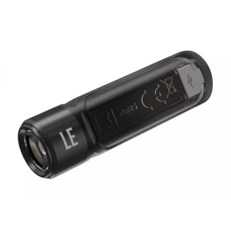 Linterna de mano Nitecore TIKI LE — 300 lm, recargable por USB, policarbonato, IP66, resistente a impactos, 10,5 g, 55 mm, negra