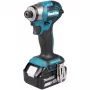 Llave de impacto Makita DTD173RTJ 18V inalámbrica, portabrocas de 1/4 pulgadas, 3600 rpm, empuñadura de pistola, Li-Ion