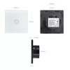 Maclean MCE702W interruptor de luz táctil, simple, de cristal, botón redondo, 86x86 mm, blanco