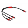 Cable de carga USB DeLOCK 86710 3 en 1 USB Type-C a Lightning Micro USB 30 cm negro rojo