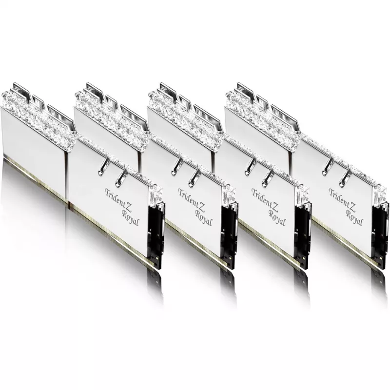 DIMM 64 GB DDR4-3600 (4x 16 GB) Quad-Kit, memoria plateada, F4-3600C16Q-64GTRSC, Trident Z Royal, INTEL XMP