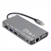 Hub USB Unitek uHUB O8+ con cable USB 3.2 Gen 1 Type-C, gris, 100W Power Delivery