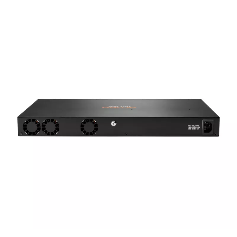 HPE - Serie Aruba - Aruba 6300F - Switch - L3 - gestionado - 24 x 10/100/1000 + 4 x 1 Gigabit / 10 Gigabit / 25 Gigabit / 50 Gigabit SFP56 (Uplink / Stacking) frontal y lateral a posterior