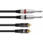 Cable adaptador de audio Omnitronic 2x jack de 3,5 mm a 2x cinch, 3 m, negro
