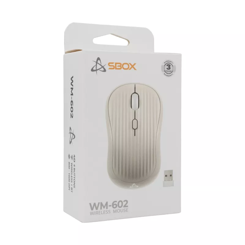 Ratón SBOX WM-602 beige interfaz inalámbrica