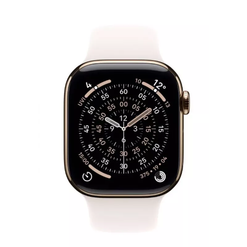 Watch Series 11 GPS + Cellular 42mm Caja de titanio oro con correa deportiva Light Blush - S/M