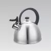 Hervidor Maestro MR1302 acero inoxidable 2,5 L, apto para inducción, silbato con tapa abatible, asa negra