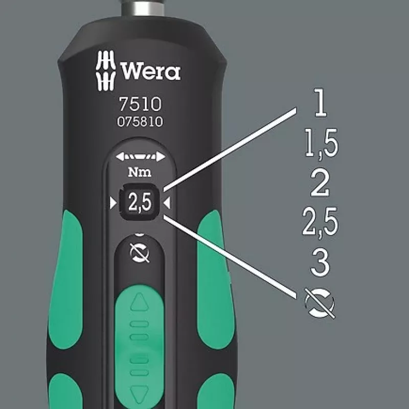 Wera 7510 Kraftform Safe-Torque Speed destornillador dinamométrico, 1-3 Nm, 1/4″