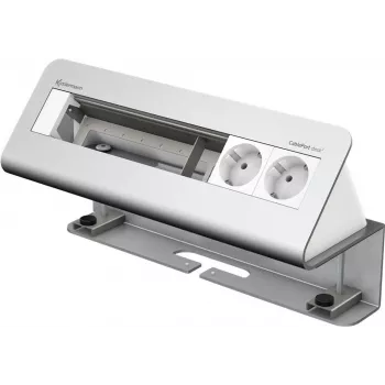 Kindermann CablePort desk² 6 tomas - unidad de tomas empotrable - montaje en superficie - alimentación x 2 - aluminio anodizado (7430000062)
