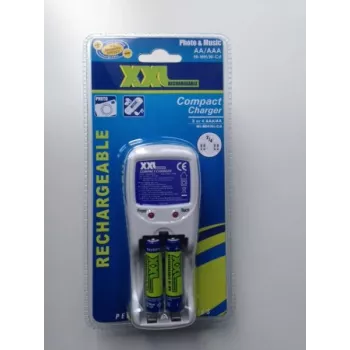Cargador de baterías 2 o 4 AAA/AA con 2x AAA incluidas