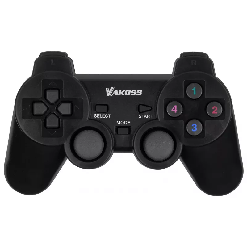VAKOSS GP-4705BK mando inalámbrico USB, PC/PS3, vibración dual shock, analógico/digital, negro