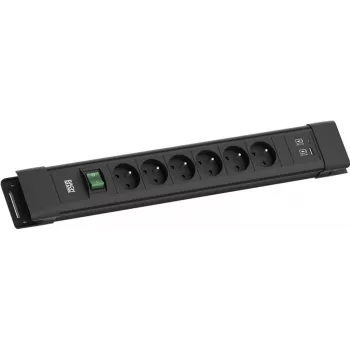 Regleta de enchufes Bachmann CONNECTUS 6xUTE 1x interruptor 1xUSB A/C 22W 2,0m CEE7/7 (BM005941)