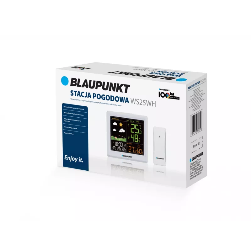Estación meteorológica BLAUPUNKT WS25WH — mediciones interior/exterior, sensores inalámbricos