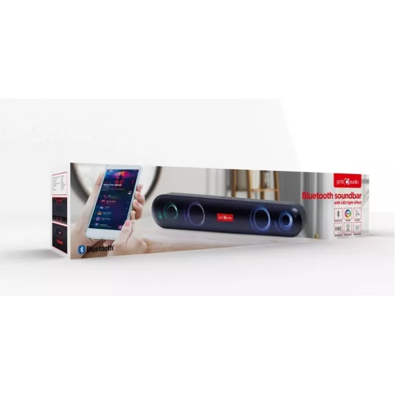Barra de sonido Gembird SPKBT-BAR400L negra 2.0 canales 10 W