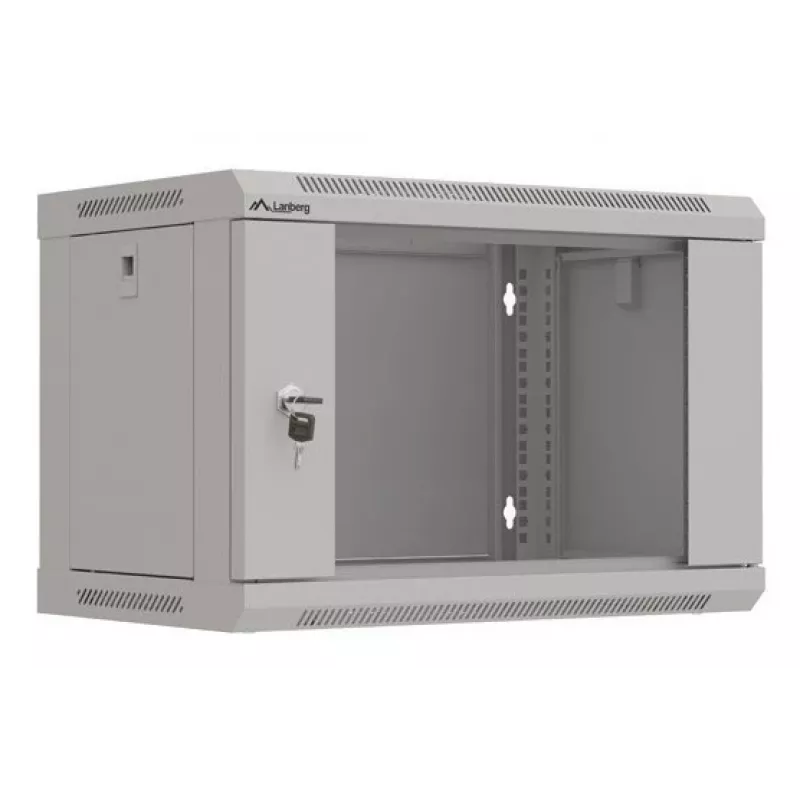 Armario de montaje en rack LANBERG WF03-5306-10S 19 pulgadas 6U gris con puerta de cristal
