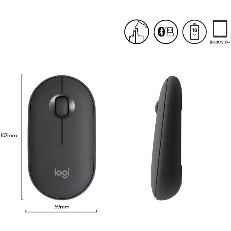 Ratón USB óptico inalámbrico M350/GRAPHITE 910-005718 Logitech