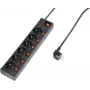 Regleta de enchufes Renkforce 615B-CMB – protección contra sobretensiones, 6 tomas, negra