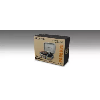 Muse | Tocadiscos con sistema estéreo | MT-201 BTG | Gris | Puerto USB | Entrada AUX
