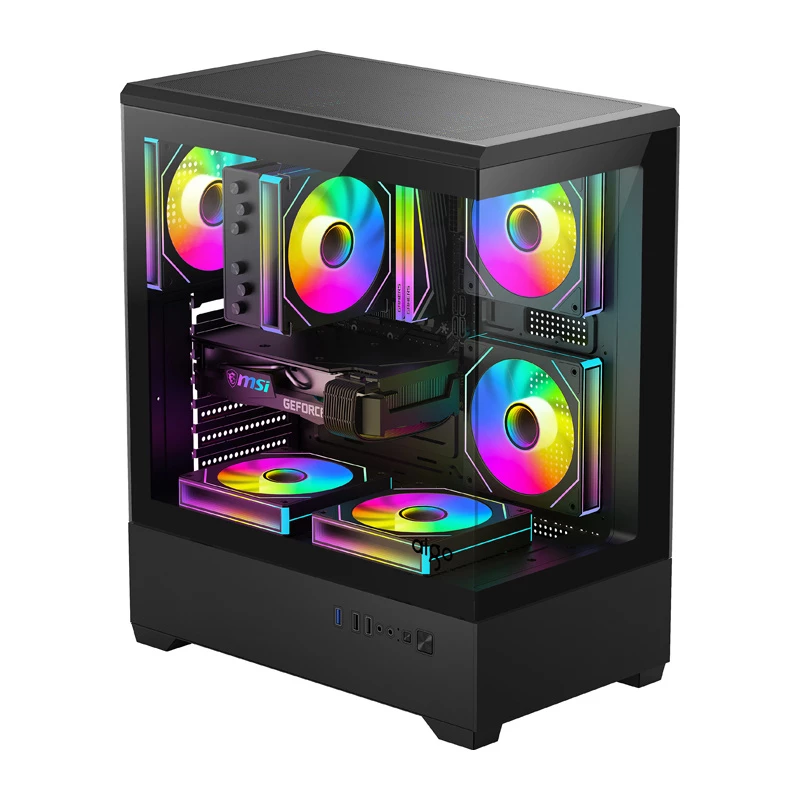 Caja de PC Darkflash C365 (negra) con 5 ventiladores incluidos