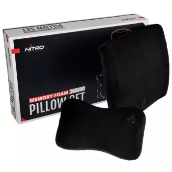 Set de almohadas de espuma viscoelástica nitro concepts NC-PST-MF-001 — Negro, cojines ergonómicos de espuma viscoelástica (set)