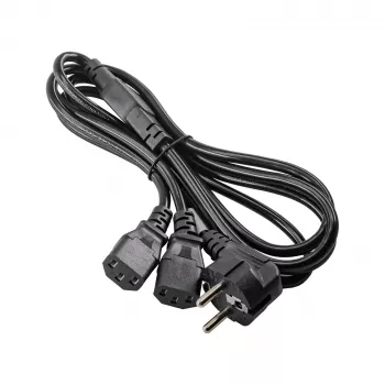 Akyga AK-PC-04A cable distribuidor de corriente CEE 7/7 a 2x IEC C13, 1,8 m, negro