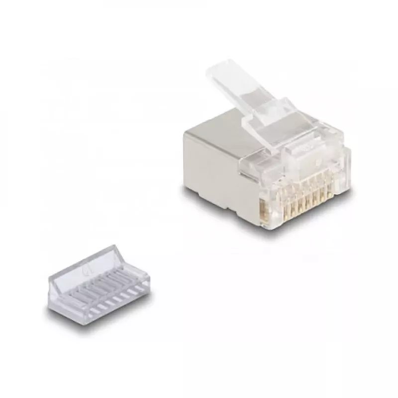 Conectores modulares RJ45 DeLOCK Cat.6A para cable fino y plano pack de 100