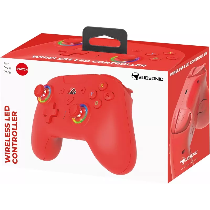 Mando inalámbrico LED Subsonic rojo para Switch