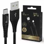 Cable USB Type-A a USB-C Extralink Smart Life trenzado 2 m — 15 W (5 V 3 A) negro