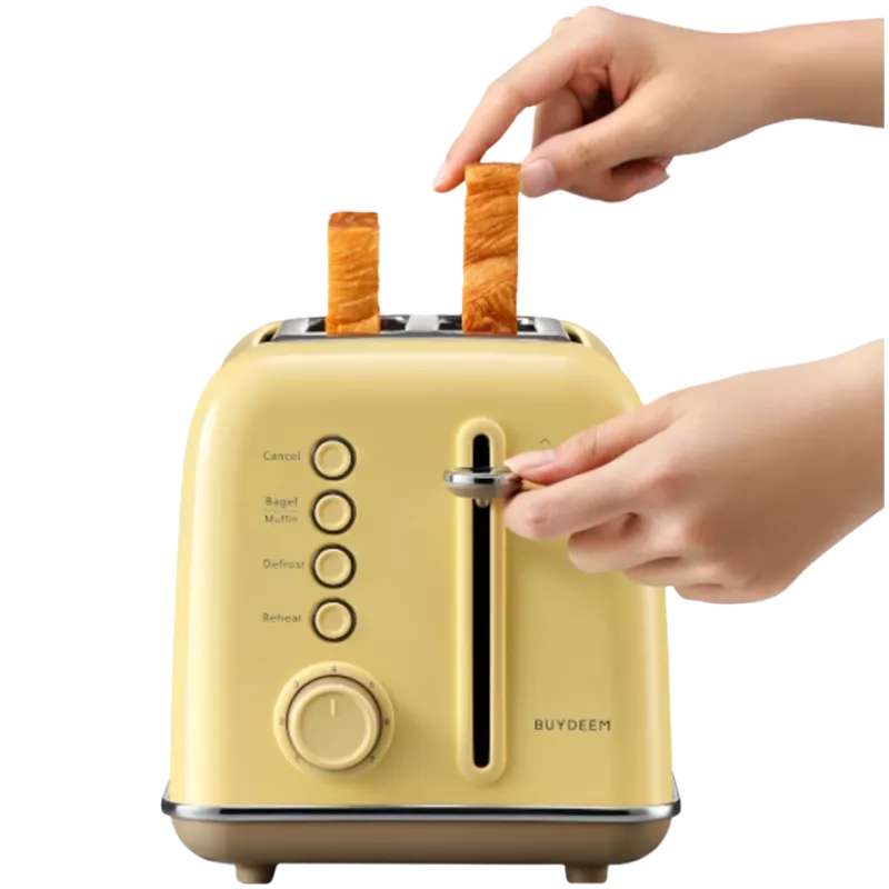 BUYDEEM Tostadora de 2 rebanadas, Modelo DT620E, Color Mellow Yellow, EU