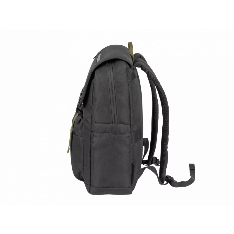 NATEC Niala NTO-2239 mochila para portátil de 39,6 cm (15,6 pulgadas), 18 L, resistente a salpicaduras, poliéster reciclado, negro/verde oscuro