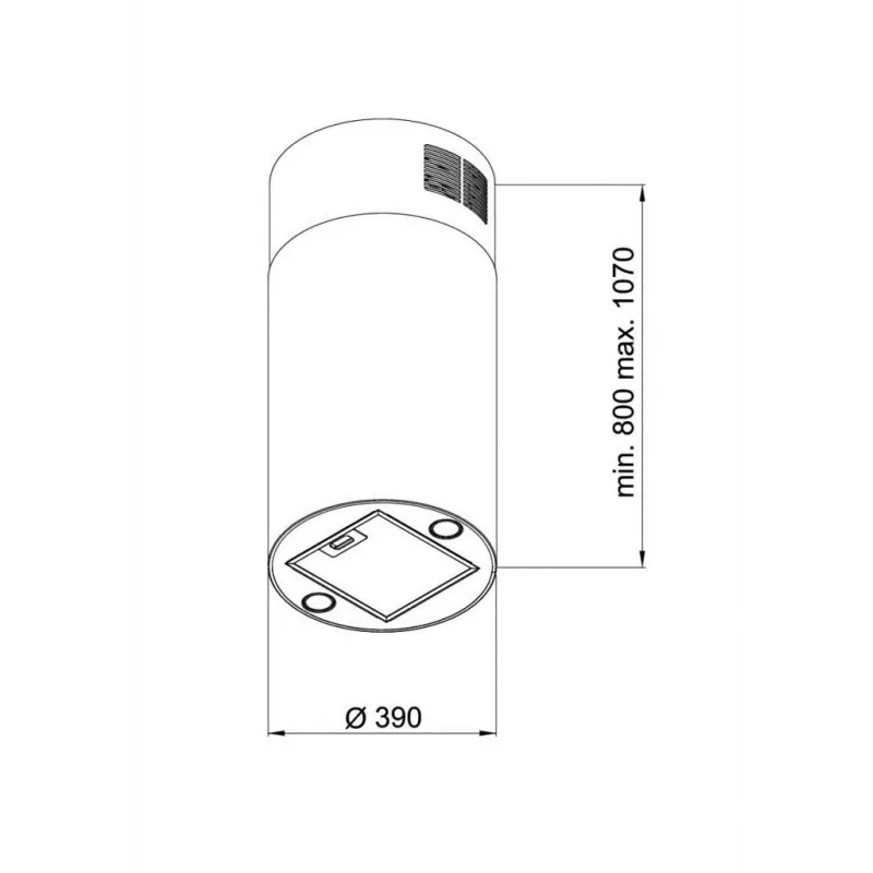 Campana extractora MAAN Elba 2 39, filtro antigrasa de aluminio, control electrónico con indicador y mando a distancia, dorado brillante, Ø390 mm