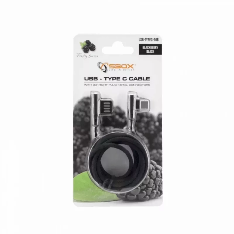 Sbox USB-C-90-B USB->Type C 90 M/M 1,5 m negro
