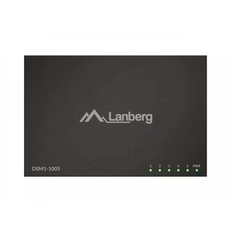 Switch de red LANBERG DSM1-1005 5x 1 Gb/s no gestionado de sobremesa, carcasa metálica, 12V