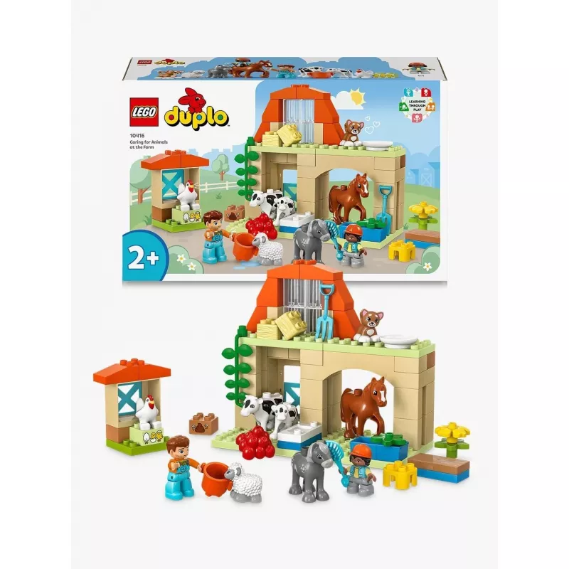 Juguete de construcción LEGO DUPLO cuidado de animales de granja set 10416 — 74 piezas, 2 minifiguras, edad 2+