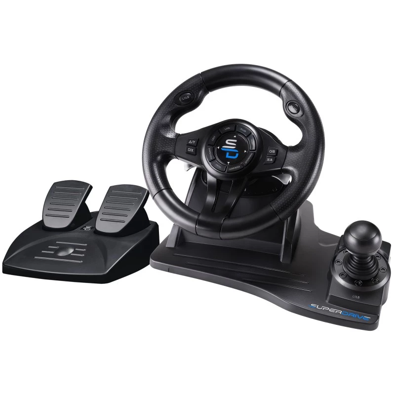 Volante + pedales gaming Subsonic SA5596-NG negro USB 270°