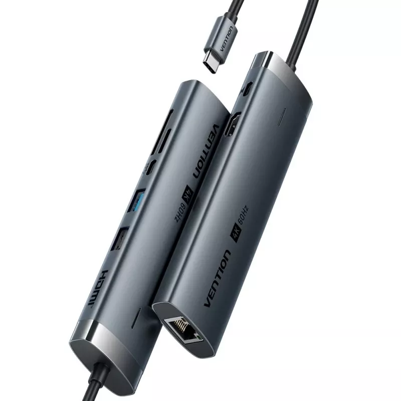 Estación de acoplamiento USB-C 8 en 1 4K 60Hz 100W Vention