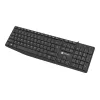 Teclado con cable de tamaño completo NATEC NAUTILUS NKL-1950 — USB, QWERTY US International, 105 teclas, negro