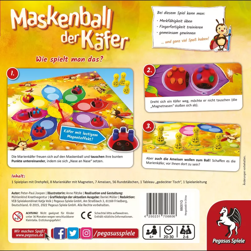 Maskenball der Beetle, juego de mesa infantil del año 2002