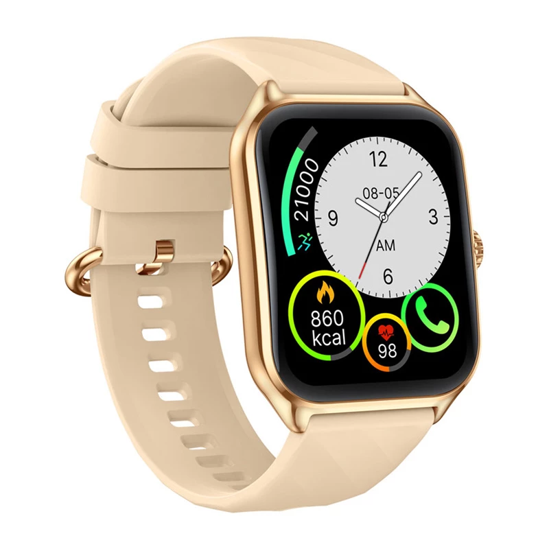 Smartwatch Zeblaze GTS 4 — 4,93 cm (1,94 inch) AMOLED 466×466 px, pantalla táctil, Wi‑Fi, caja de metal, correa de silicona beige