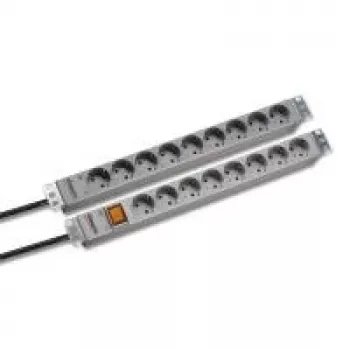 Regleta de enchufes 19 1HE 9 tomas schuko sin interruptor, gris Fabricante: Bachmann (691685)