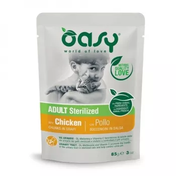 Oasy trozos en salsa Adult Sterilized pollo 85 g