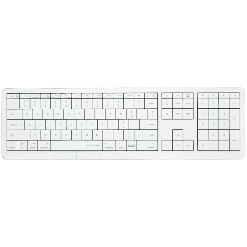 Teclado inalámbrico CLEVETURA CLVX 1 Touch-On-Keys AI — distribución ANSI US Mac, interruptores de tijera, carcasa de aluminio, RGB interactivo
