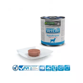 Comida húmeda para perros Farmina Vet Life UltraHypo 300 g — dieta veterinaria hipoalergénica, pescado, sin cereales