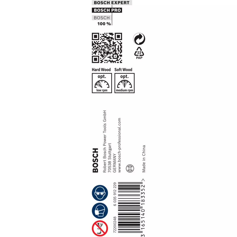 Bosch PRO Wood 2608597626 broca helicoidal para madera, 12 mm, longitud total 235 mm, longitud útil 170 mm, vástago hexagonal de 1/4 de pulgada, 1 ud.