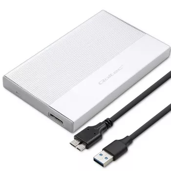 Carcasa para SSD/HDD SATA de 2,5 pulgadas QOLTEC 52278 USB 3.0, compatible hasta 2 TB