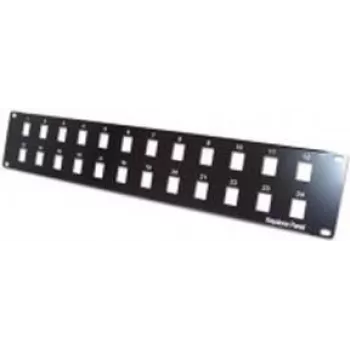 Panel de parcheo Tecline 908060 para 24 conexiones Keystone, 1U montaje en rack
